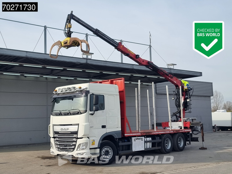 DAF XF 510 6X4 Jonsered Z-Crane SC ACC Retarder Euro 6 - Rönkszállító teherautó, Darus autó: 1 kép. DAF XF 510 6X4 Jonsered Z-Crane SC ACC Retarder Euro 6 - Rönkszállító teherautó, Darus autó: 1 kép.