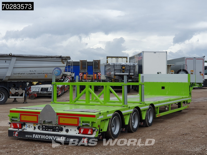 Faymonville F-S43-1AAF 3 axles Extendable Twistlocks 3x Hydraulic Steering Galvanised - Félpótkocsi mélybölcsős: 3 kép. Faymonville F-S43-1AAF 3 axles Extendable Twistlocks 3x Hydraulic Steering Galvanised - Félpótkocsi mélybölcsős: 3 kép.