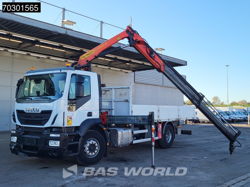 Iveco Stralis 310 4X2 Palfinger PK14002 EH Kran Crane Steel suspension Euro 6 - Platós teherautó, Darus autó: 5 kép. Iveco Stralis 310 4X2 Palfinger PK14002 EH Kran Crane Steel suspension Euro 6 - Platós teherautó, Darus autó: 5 kép.