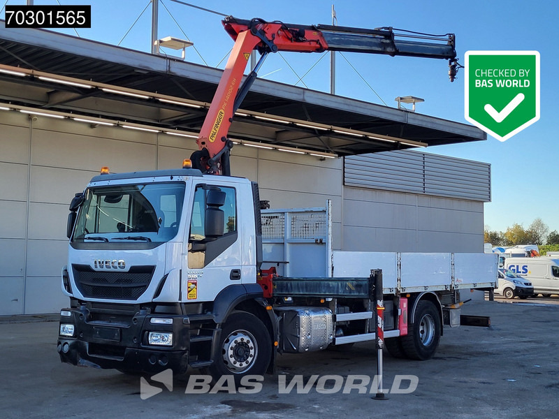Iveco Stralis 310 4X2 Palfinger PK14002 EH Kran Crane Steel suspension Euro 6 - Platós teherautó, Darus autó: 1 kép. Iveco Stralis 310 4X2 Palfinger PK14002 EH Kran Crane Steel suspension Euro 6 - Platós teherautó, Darus autó: 1 kép.