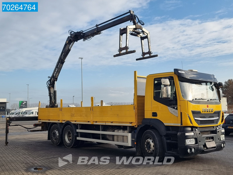 Iveco Stralis 310 6X2 RHD! Atlas 135.2VE-A11 Crane Lift-lenkachse ACC Euro 6 - Platós teherautó, Darus autó: 3 kép. Iveco Stralis 310 6X2 RHD! Atlas 135.2VE-A11 Crane Lift-lenkachse ACC Euro 6 - Platós teherautó, Darus autó: 3 kép.