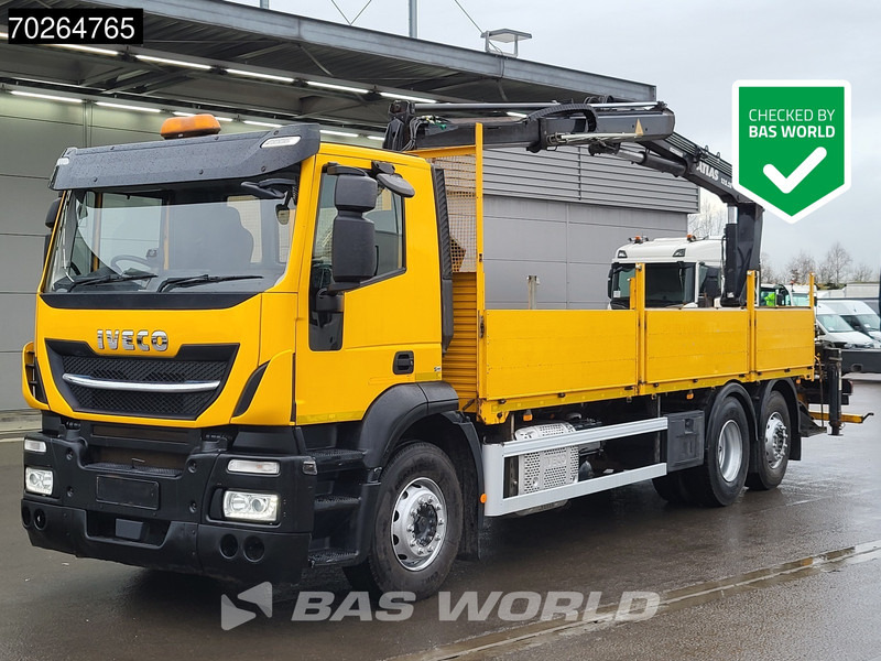 Iveco Stralis 310 6X2 RHD! Lift+Lenkachse Atlas 135.2VE-A11 Kran Crane Euro 6 - Platós teherautó, Darus autó: 1 kép. Iveco Stralis 310 6X2 RHD! Lift+Lenkachse Atlas 135.2VE-A11 Kran Crane Euro 6 - Platós teherautó, Darus autó: 1 kép.