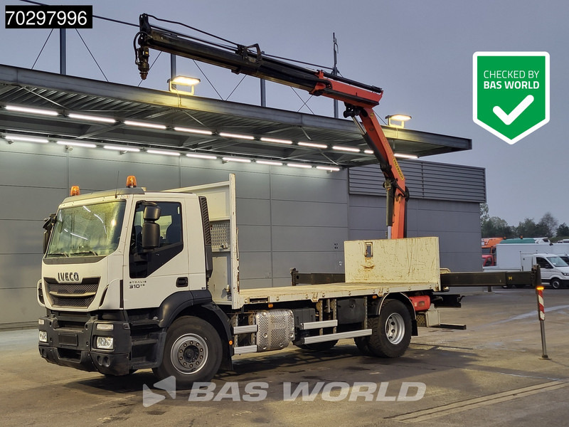 Iveco Stralis 310 Stralis 4X2 Palfinger PK 14002-EH Crane Steelsuspension Automatic Euro 6 - Platós teherautó, Darus autó: 1 kép. Iveco Stralis 310 Stralis 4X2 Palfinger PK 14002-EH Crane Steelsuspension Automatic Euro 6 - Platós teherautó, Darus autó: 1 kép.