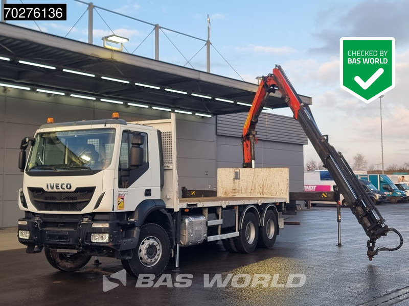 Iveco Trakker 360 6X4 Palfinger PK 18502 SH D Kran Crane Big axle Euro 6 - Platós teherautó, Darus autó: 1 kép. Iveco Trakker 360 6X4 Palfinger PK 18502 SH D Kran Crane Big axle Euro 6 - Platós teherautó, Darus autó: 1 kép.