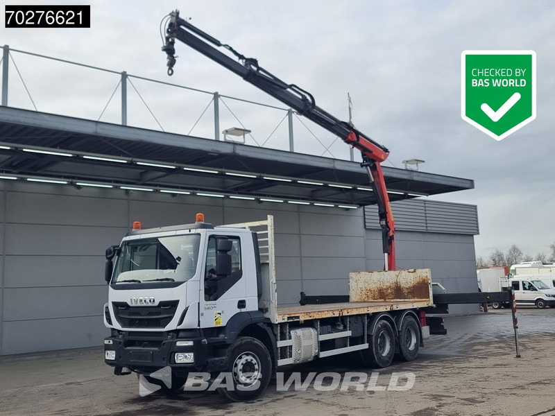 Iveco Trakker 360 6X4 Palfinger PK17.001 SLD Remote Steelsuspension Big-Axle - Platós teherautó, Darus autó: 1 kép. Iveco Trakker 360 6X4 Palfinger PK17.001 SLD Remote Steelsuspension Big-Axle - Platós teherautó, Darus autó: 1 kép.