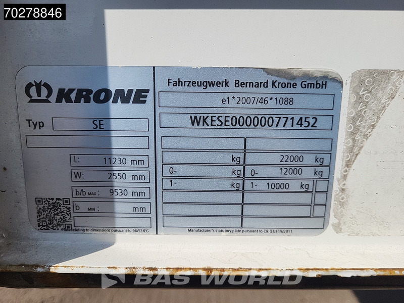 Ponyvás félpótkocsi Krone SE City Steering Axle Tailgate LBW: 19 kép.