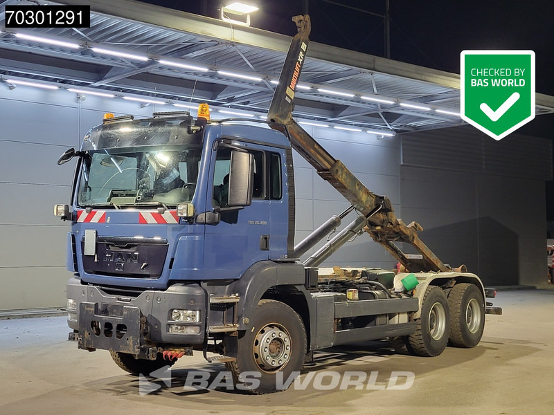 MAN TGS 26.400 6X4 Hiab XR21S56 Containersystem Automatic Euro 5 - Horgos rakodó teherautó: 1 kép. MAN TGS 26.400 6X4 Hiab XR21S56 Containersystem Automatic Euro 5 - Horgos rakodó teherautó: 1 kép.