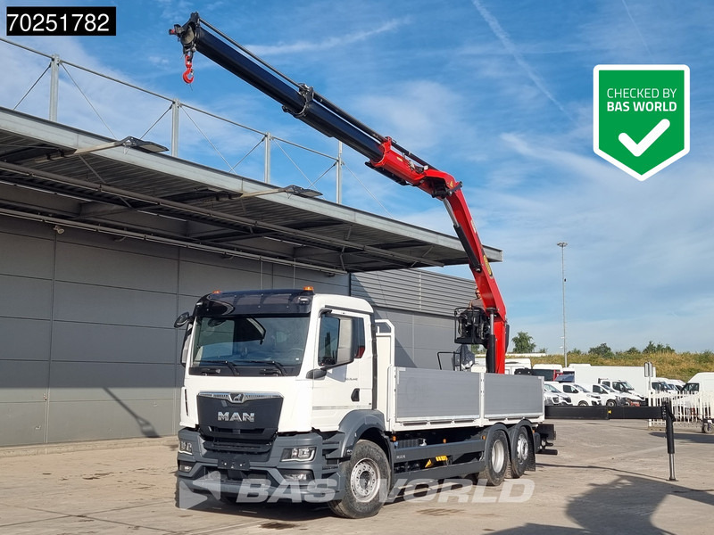 MAN TGS 26.440 6X2 NEW NL-Truck Palfinger PK20.501 L TEC3 Kran Baustoff Lift-Lenk Asche - Platós teherautó, Darus autó: 1 kép. MAN TGS 26.440 6X2 NEW NL-Truck Palfinger PK20.501 L TEC3 Kran Baustoff Lift-Lenk Asche - Platós teherautó, Darus autó: 1 kép.