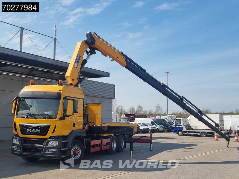 MAN TGS 26.480 6X4 HMF 5020 K6 Crane Kran 6x2H4 Hydrodrive Euro 6 - Platós teherautó, Darus autó: 3 kép. MAN TGS 26.480 6X4 HMF 5020 K6 Crane Kran 6x2H4 Hydrodrive Euro 6 - Platós teherautó, Darus autó: 3 kép.