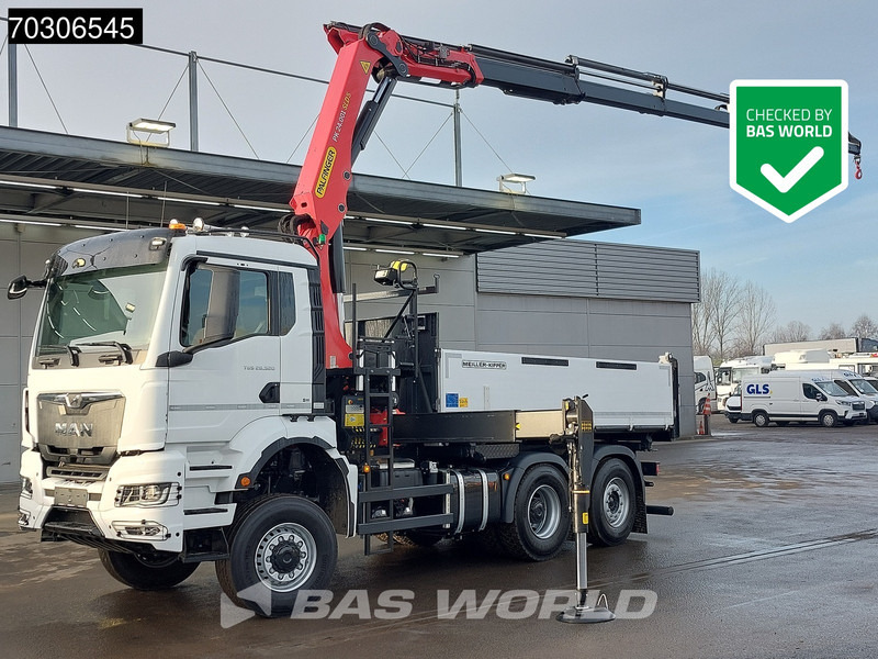 MAN TGS 28.520 6X4 NEW Palfinger PK24001 SLD 5 Kran 2-way tipper Retarder Lift+Steering Axle - Billenőplatós teherautó, Darus autó: 1 kép. MAN TGS 28.520 6X4 NEW Palfinger PK24001 SLD 5 Kran 2-way tipper Retarder Lift+Steering Axle - Billenőplatós teherautó, Darus autó: 1 kép.