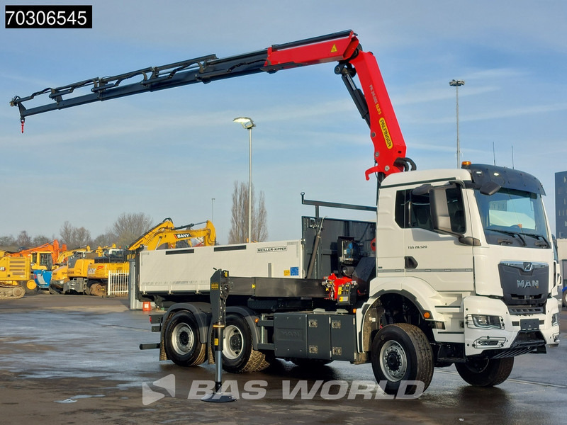 MAN TGS 28.520 6X4 NEW Palfinger PK24001 SLD 5 Kran 2-way tipper Retarder Lift+Steering Axle - Billenőplatós teherautó, Darus autó: 3 kép. MAN TGS 28.520 6X4 NEW Palfinger PK24001 SLD 5 Kran 2-way tipper Retarder Lift+Steering Axle - Billenőplatós teherautó, Darus autó: 3 kép.