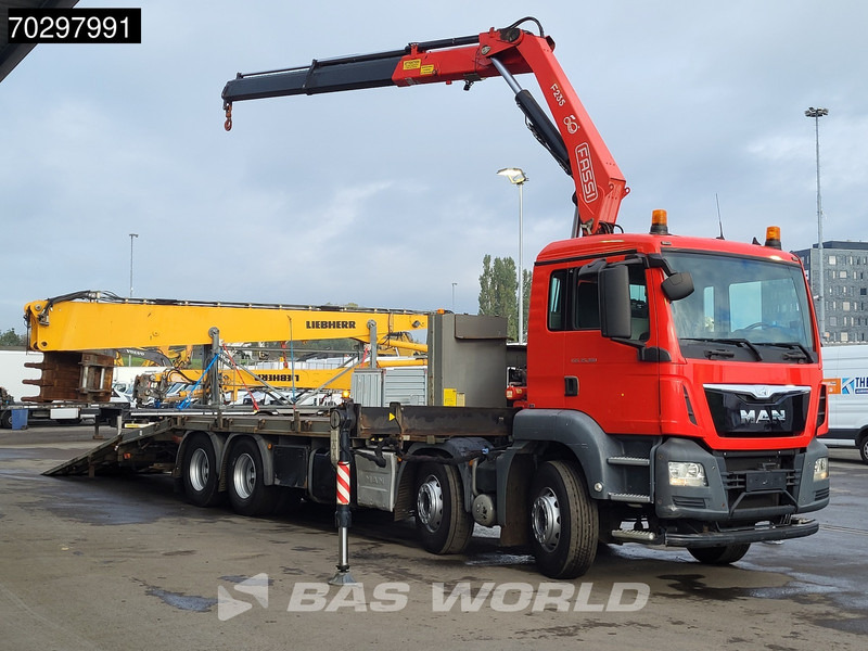 MAN TGS 35.360 TGS 8X2 Fassi F235A.0.22 Crane Kran Winch Hydraulic ramp Lift-Axle Navi Euro 6 - Platós teherautó, Darus autó: 5 kép. MAN TGS 35.360 TGS 8X2 Fassi F235A.0.22 Crane Kran Winch Hydraulic ramp Lift-Axle Navi Euro 6 - Platós teherautó, Darus autó: 5 kép.
