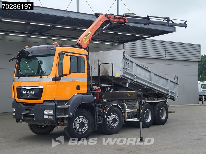MAN TGS 35.400 8X4 Palfinger PK16001 K Kran Crane Retarder Big-Axle 2-Way tipper Euro 6 - Billenőplatós teherautó, Darus autó: 3 kép. MAN TGS 35.400 8X4 Palfinger PK16001 K Kran Crane Retarder Big-Axle 2-Way tipper Euro 6 - Billenőplatós teherautó, Darus autó: 3 kép.
