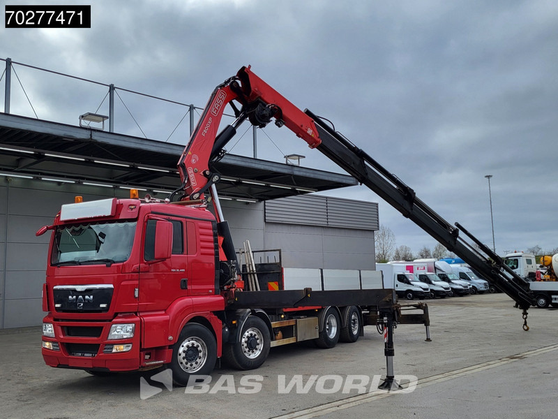 MAN TGS 35.480 8X4 Fassi F800BXP.28 Kran Crane Hydrodrive Lift-Lenkachse Euro 4 - Platós teherautó, Darus autó: 3 kép. MAN TGS 35.480 8X4 Fassi F800BXP.28 Kran Crane Hydrodrive Lift-Lenkachse Euro 4 - Platós teherautó, Darus autó: 3 kép.
