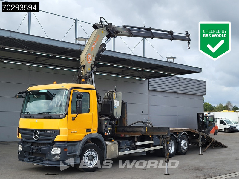 Mercedes-Benz Actros 2532 6X2 PM 30 T/M Crane Winch Remote Lift+Steering Axle 3-Pedals - Platós teherautó, Darus autó: 1 kép. Mercedes-Benz Actros 2532 6X2 PM 30 T/M Crane Winch Remote Lift+Steering Axle 3-Pedals - Platós teherautó, Darus autó: 1 kép.