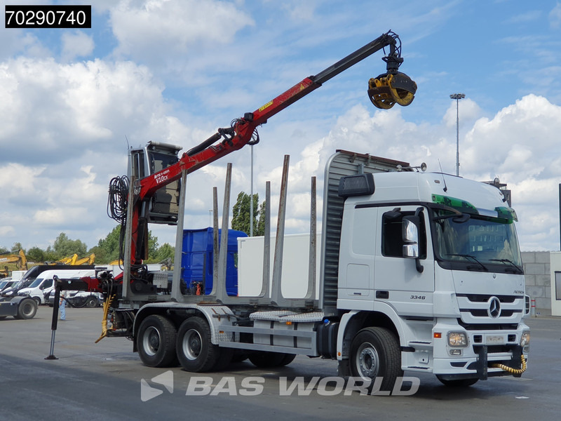 Mercedes-Benz Actros 3346 6X4 Original KM's! FTG V10CX.81 Kran Crane Holztransport Big-Axle Steelsuspension - Rönkszállító teherautó, Darus autó: 3 kép. Mercedes-Benz Actros 3346 6X4 Original KM's! FTG V10CX.81 Kran Crane Holztransport Big-Axle Steelsuspension - Rönkszállító teherautó, Darus autó: 3 kép.
