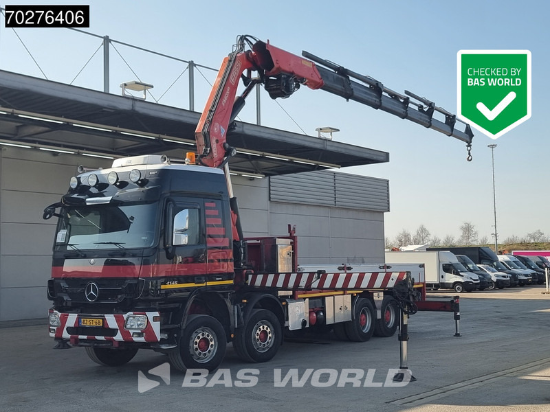 Mercedes-Benz Actros 4146 8X4 FASSI F600AXP.26 Crane Kran NL-Truck Euro 5 - Platós teherautó, Darus autó: 1 kép. Mercedes-Benz Actros 4146 8X4 FASSI F600AXP.26 Crane Kran NL-Truck Euro 5 - Platós teherautó, Darus autó: 1 kép.