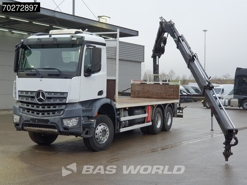 Mercedes-Benz Arocs 2636 6X4 Hiab 144 E-3 Hipro Kran Crane Remote Full Steel Euro 6 - Platós teherautó, Darus autó: 5 kép. Mercedes-Benz Arocs 2636 6X4 Hiab 144 E-3 Hipro Kran Crane Remote Full Steel Euro 6 - Platós teherautó, Darus autó: 5 kép.