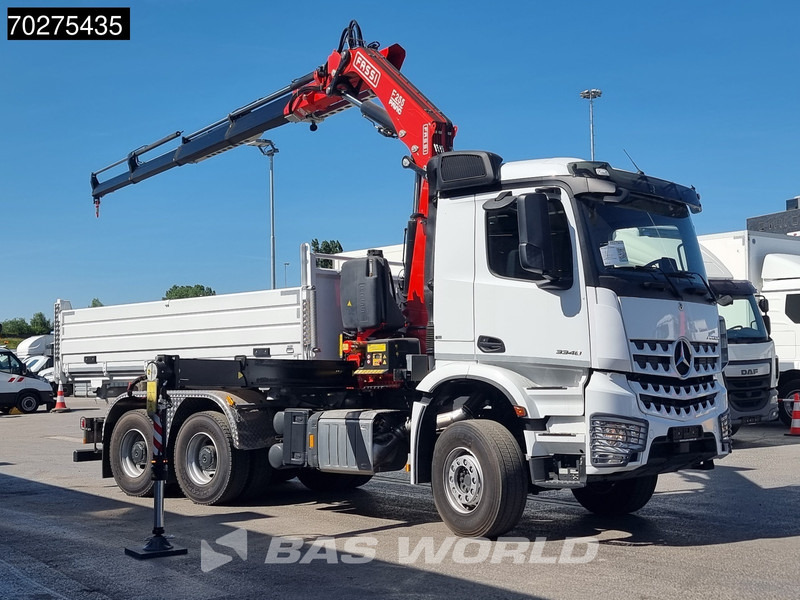 Mercedes-Benz Arocs 3348 6X4 Fassi F255A2.24 Kran Crane 9m3 3-Sided Tipper Big-Axle Euro 6 - Billenőplatós teherautó, Darus autó: 3 kép. Mercedes-Benz Arocs 3348 6X4 Fassi F255A2.24 Kran Crane 9m3 3-Sided Tipper Big-Axle Euro 6 - Billenőplatós teherautó, Darus autó: 3 kép.