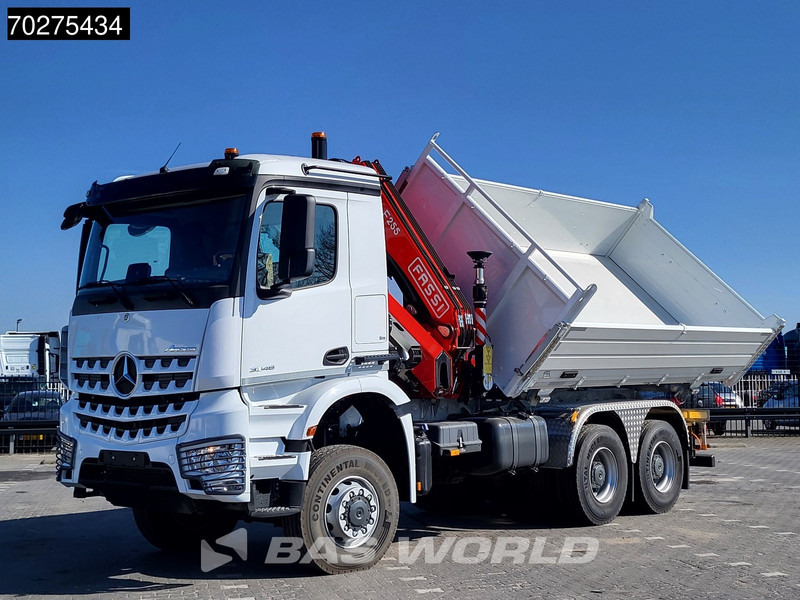Mercedes-Benz Arocs 3348 6X6 NEW Fassi F255A.2.24 Kran Crane 3-way tipper Navi Euro 6 - Billenőplatós teherautó, Darus autó: 1 kép. Mercedes-Benz Arocs 3348 6X6 NEW Fassi F255A.2.24 Kran Crane 3-way tipper Navi Euro 6 - Billenőplatós teherautó, Darus autó: 1 kép.