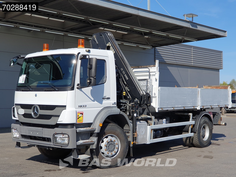 Billenőplatós teherautó, Darus autó Mercedes-Benz Axor 1833 Axor 4X2 HIAB XS B-122 HIDUO Crane Kran Manual Steelsuspension Big-Axle Euro 5: 10 kép.