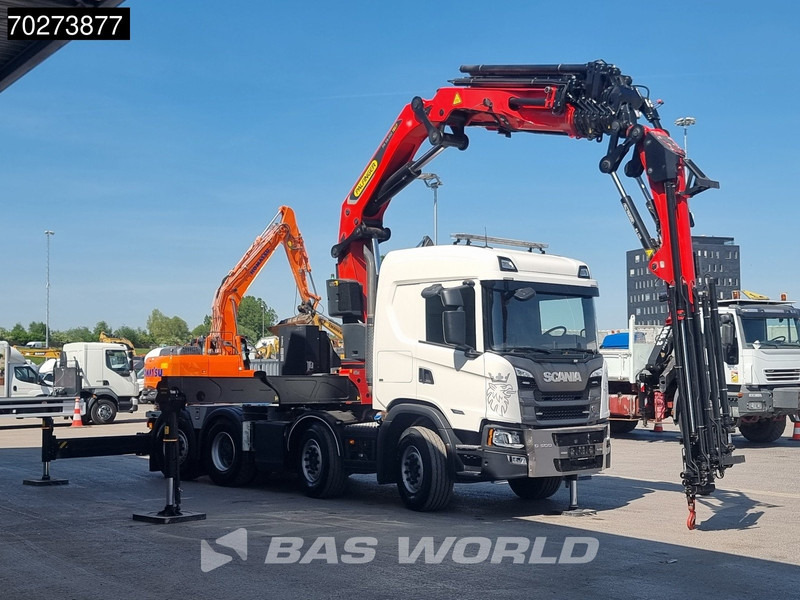 Nyergesvontató Scania G500 8X2 Retarder Liftachse Palfinger Kran PK 58.002 TEC F + JIB: 8 kép.