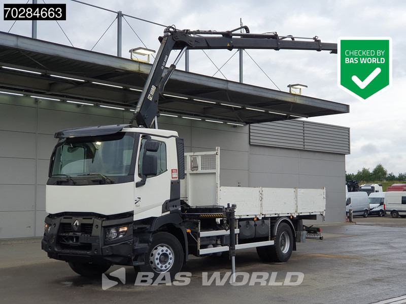 Renault C 380 4X2 HIAB 122 B-3 HIDUO Kran Crane Steelsuspension Big-Axle Euro 6 - Platós teherautó, Darus autó: 1 kép. Renault C 380 4X2 HIAB 122 B-3 HIDUO Kran Crane Steelsuspension Big-Axle Euro 6 - Platós teherautó, Darus autó: 1 kép.