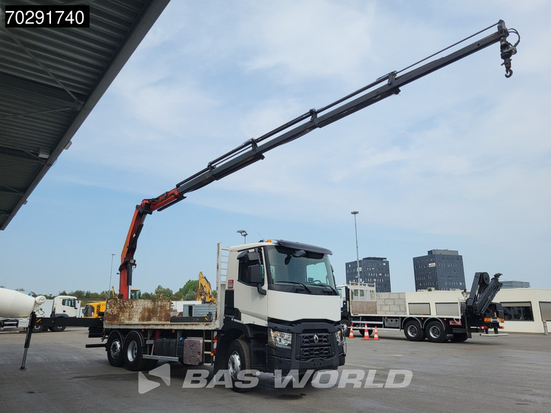 Renault C 380 6X2 Palfinger PK 22002 EH Crane Optibrake Euro 6 - Platós teherautó, Darus autó: 3 kép. Renault C 380 6X2 Palfinger PK 22002 EH Crane Optibrake Euro 6 - Platós teherautó, Darus autó: 3 kép.