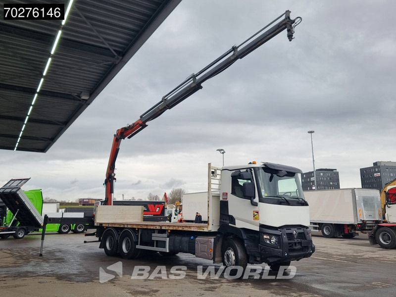 Renault C 380 6X4 Palfinger PK18002-EH C Remote Retarder Euro 6 - Platós teherautó, Darus autó: 3 kép. Renault C 380 6X4 Palfinger PK18002-EH C Remote Retarder Euro 6 - Platós teherautó, Darus autó: 3 kép.
