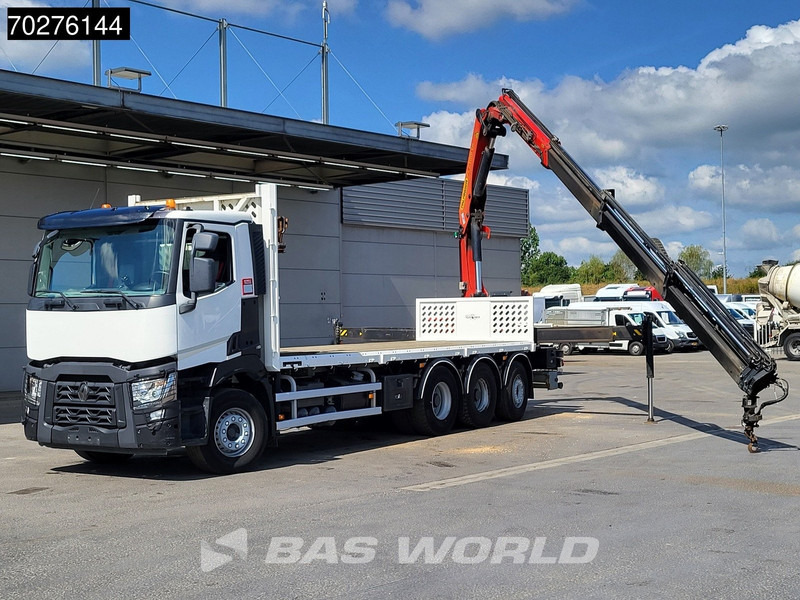 Renault C 380 8X4 Palfinger PK 23001 EH Remote Lift+Lenkachse Euro 6 - Platós teherautó, Darus autó: 3 kép. Renault C 380 8X4 Palfinger PK 23001 EH Remote Lift+Lenkachse Euro 6 - Platós teherautó, Darus autó: 3 kép.