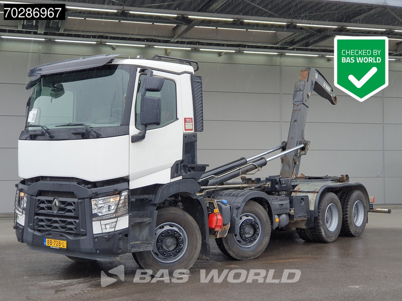 Renault C 430 8X4 NL-Truck Hiab XR21Z59-P-0-2A Hooklift Big-Axle Steelsuspension Euro 6 - Horgos rakodó teherautó: 1 kép. Renault C 430 8X4 NL-Truck Hiab XR21Z59-P-0-2A Hooklift Big-Axle Steelsuspension Euro 6 - Horgos rakodó teherautó: 1 kép.