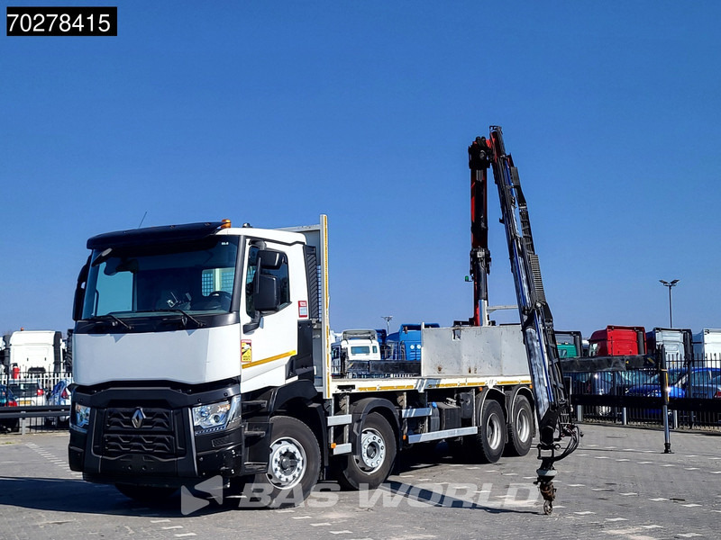 Renault C 430 8X4 Palfinger 22002 EH kran Crane Big-Axle steel suspension Euro 6 - Platós teherautó, Darus autó: 5 kép. Renault C 430 8X4 Palfinger 22002 EH kran Crane Big-Axle steel suspension Euro 6 - Platós teherautó, Darus autó: 5 kép.