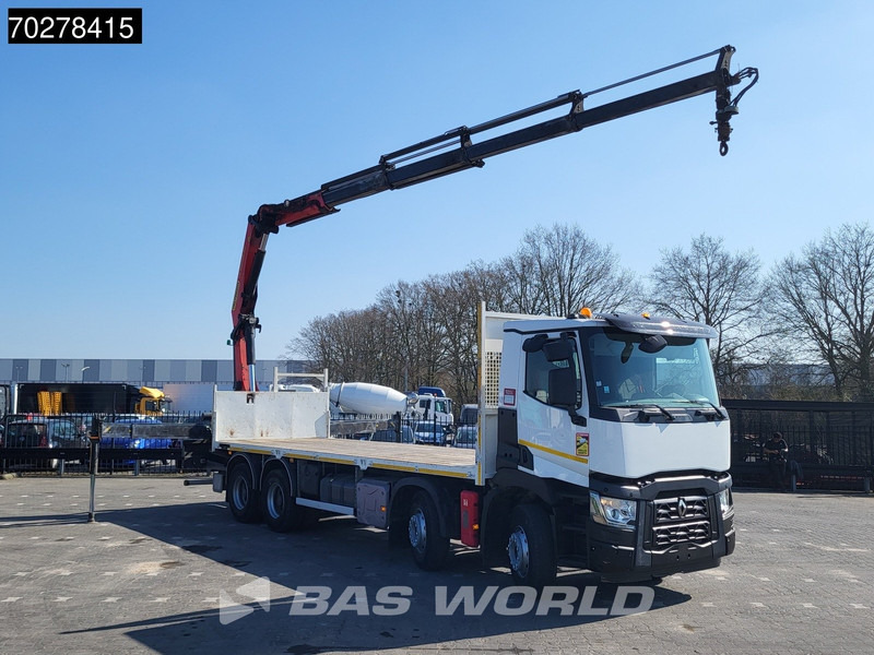 Renault C 430 8X4 Palfinger 22002 EH kran Crane Big-Axle steel suspension Euro 6 - Platós teherautó, Darus autó: 3 kép. Renault C 430 8X4 Palfinger 22002 EH kran Crane Big-Axle steel suspension Euro 6 - Platós teherautó, Darus autó: 3 kép.