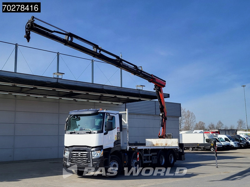 Renault C 430 8X4 Palfinger PK33002EH Euro 6 Big Axle - Platós teherautó, Darus autó: 3 kép. Renault C 430 8X4 Palfinger PK33002EH Euro 6 Big Axle - Platós teherautó, Darus autó: 3 kép.