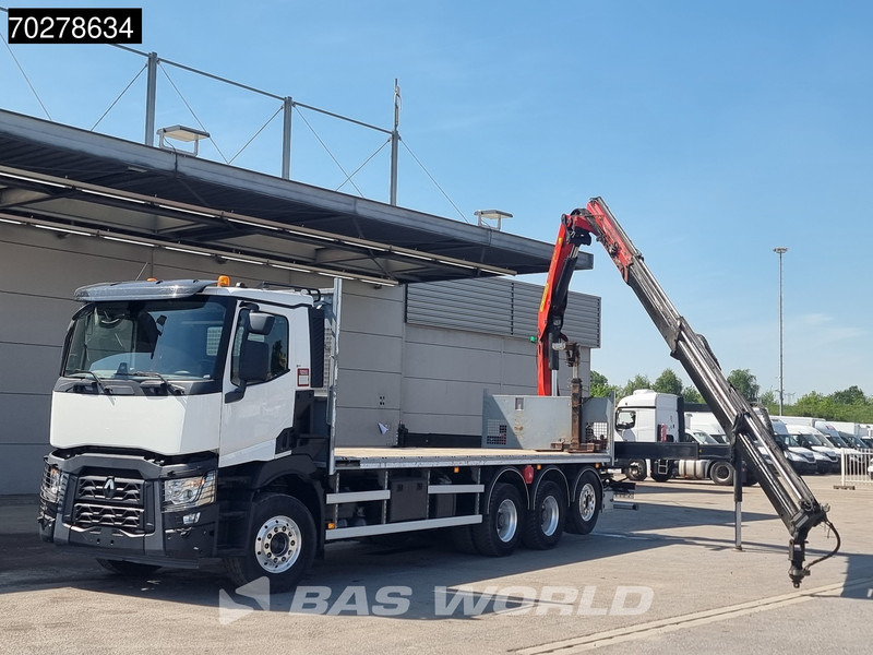 Renault C 480 8X4 Palfinger 24.001 SLD5 Kran Crane Lift-Lenkachse Euro 6 - Platós teherautó, Darus autó: 5 kép. Renault C 480 8X4 Palfinger 24.001 SLD5 Kran Crane Lift-Lenkachse Euro 6 - Platós teherautó, Darus autó: 5 kép.