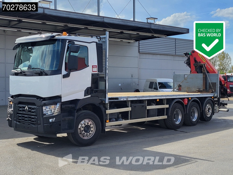 Renault C 480 8X4 Palfinger PK24.001 SLD5 Crane Kran Automatic Liftachse Euro 6 - Platós teherautó, Darus autó: 1 kép. Renault C 480 8X4 Palfinger PK24.001 SLD5 Crane Kran Automatic Liftachse Euro 6 - Platós teherautó, Darus autó: 1 kép.
