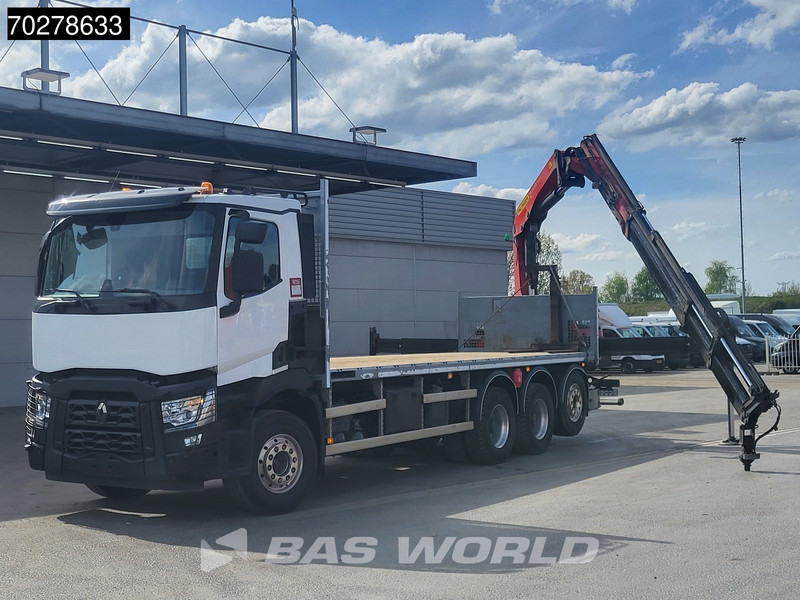 Renault C 480 8X4 Palfinger PK24.001 SLD5 Crane Kran Automatic Liftachse Euro 6 - Platós teherautó, Darus autó: 2 kép. Renault C 480 8X4 Palfinger PK24.001 SLD5 Crane Kran Automatic Liftachse Euro 6 - Platós teherautó, Darus autó: 2 kép.