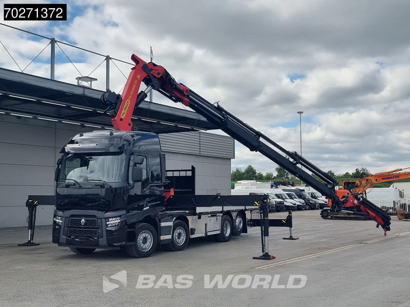 Renault C 520 8X2 Palfinger PK65002 SH Crane Jib Winch Lift+steering Axle Euro 6 - Platós teherautó, Darus autó: 5 kép. Renault C 520 8X2 Palfinger PK65002 SH Crane Jib Winch Lift+steering Axle Euro 6 - Platós teherautó, Darus autó: 5 kép.