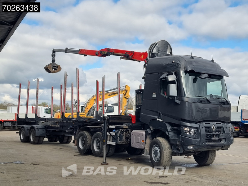 Renault K 520 6X6 Holz Kran Palfinger Q180Z96 6x6 Big-Axle Steelsuspension - Rönkszállító teherautó, Darus autó: 2 kép. Renault K 520 6X6 Holz Kran Palfinger Q180Z96 6x6 Big-Axle Steelsuspension - Rönkszállító teherautó, Darus autó: 2 kép.
