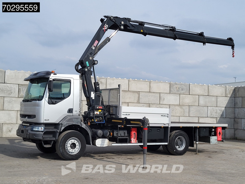 Renault Kerax 320 4X2 HIAB 288EP-3 HIPRO Crane Kran Steel suspension Manual Euro 3 - Platós teherautó, Darus autó: 3 kép. Renault Kerax 320 4X2 HIAB 288EP-3 HIPRO Crane Kran Steel suspension Manual Euro 3 - Platós teherautó, Darus autó: 3 kép.