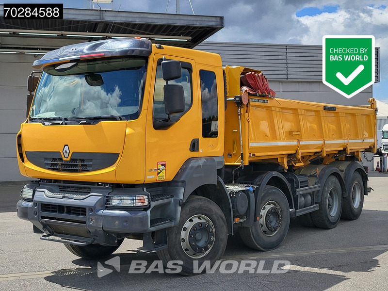 Renault Kerax 480 8X4 13m3 Meiller 2-way tipper Retarder Big-Axle Automatic Euro 5 - Billenőplatós teherautó: 1 kép. Renault Kerax 480 8X4 13m3 Meiller 2-way tipper Retarder Big-Axle Automatic Euro 5 - Billenőplatós teherautó: 1 kép.