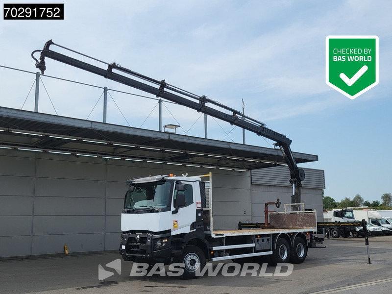 Renault Premium 380 6X4 HIAB X-HIDUO 188 E-5 Crane Steelsuspension Big-Axle Automatic Euro 6 - Platós teherautó, Darus autó: 1 kép. Renault Premium 380 6X4 HIAB X-HIDUO 188 E-5 Crane Steelsuspension Big-Axle Automatic Euro 6 - Platós teherautó, Darus autó: 1 kép.