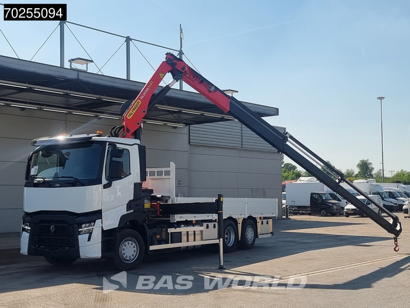 Renault T 440 6X2 2024 NL reg. possible Palfinger PK24.001 SLD Crane Lift+Lenkasche Euro 6 - Platós teherautó, Darus autó: 3 kép. Renault T 440 6X2 2024 NL reg. possible Palfinger PK24.001 SLD Crane Lift+Lenkasche Euro 6 - Platós teherautó, Darus autó: 3 kép.