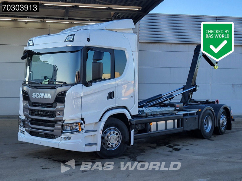 Scania G 460 6X2 NEW! 20tons HIAB Containersystem Lift+Steering Axle Automatic Retarder Euro 6 - Horgos rakodó teherautó: 1 kép. Scania G 460 6X2 NEW! 20tons HIAB Containersystem Lift+Steering Axle Automatic Retarder Euro 6 - Horgos rakodó teherautó: 1 kép.