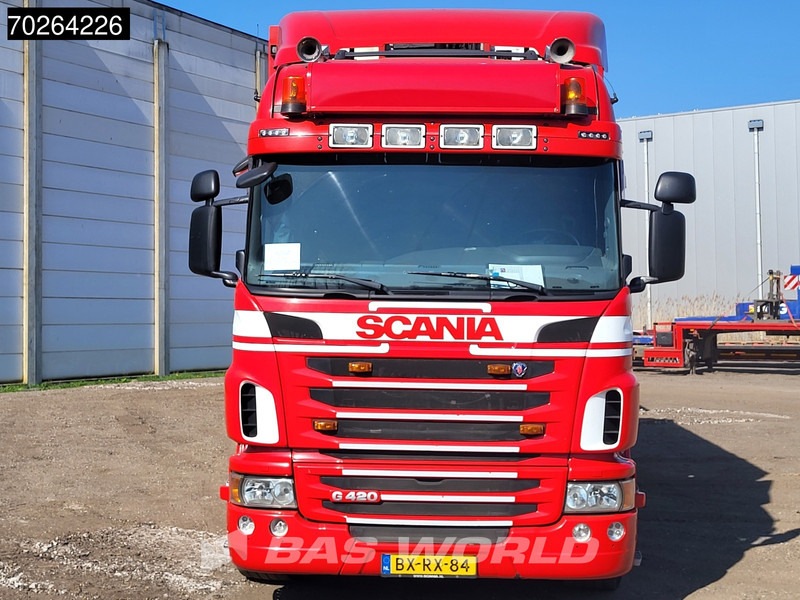 Scania G420 6X2 Van Dijk Cattle transport Liftable floor Lift-Asche Euro 5 - Dobozos felépítményű teherautó: 5 kép. Scania G420 6X2 Van Dijk Cattle transport Liftable floor Lift-Asche Euro 5 - Dobozos felépítményű teherautó: 5 kép.