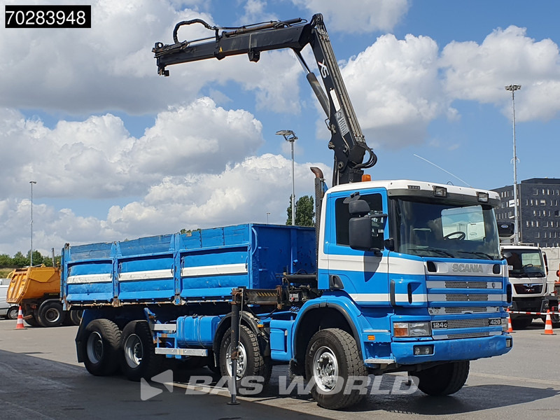 Scania G420 8X4 15m3 tipper Hiab 144 Crane Steelsuspension Manual Big-Axle Euro 3 - Billenőplatós teherautó, Darus autó: 3 kép. Scania G420 8X4 15m3 tipper Hiab 144 Crane Steelsuspension Manual Big-Axle Euro 3 - Billenőplatós teherautó, Darus autó: 3 kép.