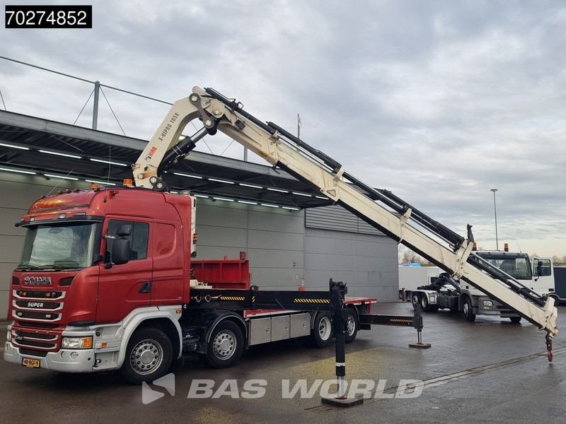 Scania G450 8X2 NL-Truck Hiab X-HIPRO 1058EP-6 Kran Front stab Retarder Euro 6 - Platós teherautó, Darus autó: 5 kép. Scania G450 8X2 NL-Truck Hiab X-HIPRO 1058EP-6 Kran Front stab Retarder Euro 6 - Platós teherautó, Darus autó: 5 kép.
