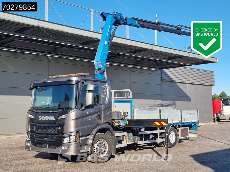 Scania P280 4X2 HMF 1420K-RC Kran Crane Automatic Euro 6 - Platós teherautó, Darus autó: 1 kép. Scania P280 4X2 HMF 1420K-RC Kran Crane Automatic Euro 6 - Platós teherautó, Darus autó: 1 kép.