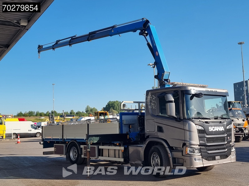 Scania P280 4X2 HMF 1420K-RC Kran Crane Automatic Euro 6 - Platós teherautó, Darus autó: 3 kép. Scania P280 4X2 HMF 1420K-RC Kran Crane Automatic Euro 6 - Platós teherautó, Darus autó: 3 kép.