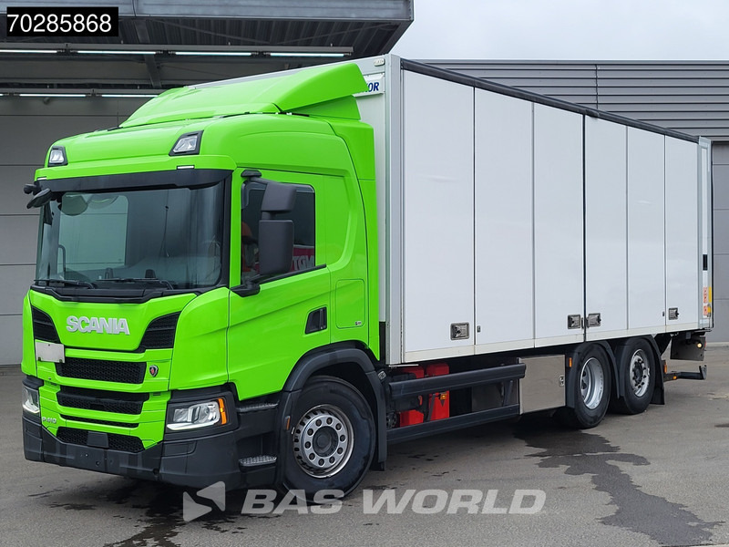 Scania P410 P 6X2 2000kg Ladebordwand Lift-Axle Automatic Euro 6 - Dobozos felépítményű teherautó: 3 kép. Scania P410 P 6X2 2000kg Ladebordwand Lift-Axle Automatic Euro 6 - Dobozos felépítményű teherautó: 3 kép.
